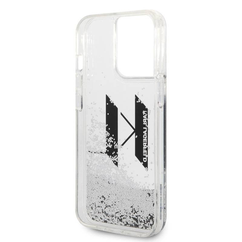 Apple iPhone 14 Pro Case Karl Lagerfeld Liquid Glitter Design Cover - 3