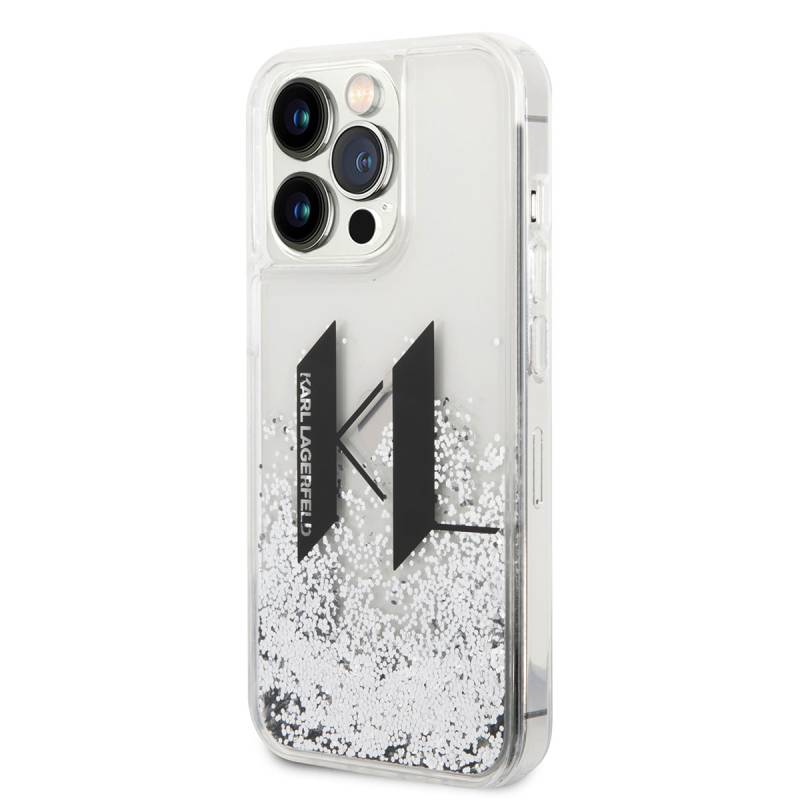 Apple iPhone 14 Pro Case Karl Lagerfeld Liquid Glitter Design Cover - 5