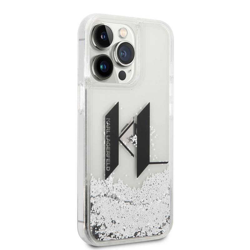 Apple iPhone 14 Pro Case Karl Lagerfeld Liquid Glitter Design Cover - 8