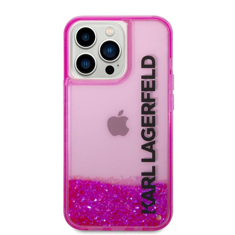 Apple iPhone 14 Pro Case Karl Lagerfeld Liquid Glitter Elong Design Cover - 3