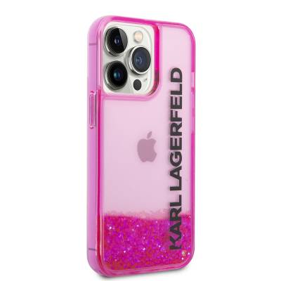 Apple iPhone 14 Pro Case Karl Lagerfeld Liquid Glitter Elong Design Cover - 8