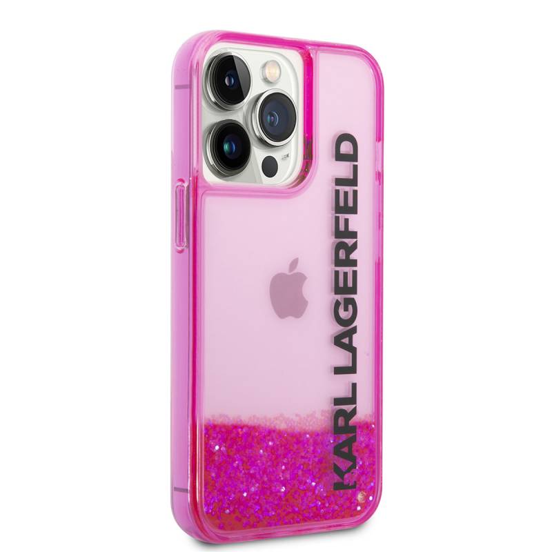 Apple iPhone 14 Pro Case Karl Lagerfeld Liquid Glitter Elong Design Cover - 8