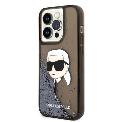 Apple iPhone 14 Pro Case Karl Lagerfeld Liquid Glitter Karl Head Design Cover - 2