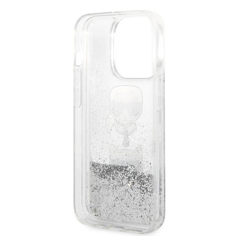 Apple iPhone 14 Pro Case Karl Lagerfeld Liquid Glitter K&C Head Design Cover - 2