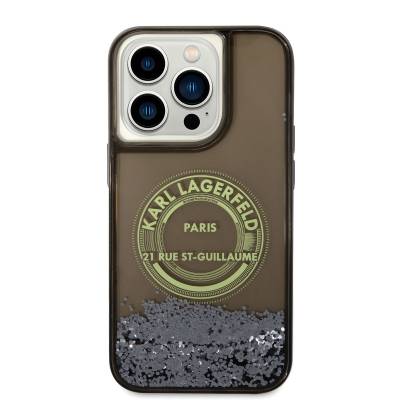 Apple iPhone 14 Pro Case Karl Lagerfeld Liquid Glitter RSG Design Cover - 4