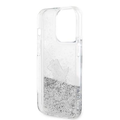 Apple iPhone 14 Pro Case Karl Lagerfeld Liquid Glittery Choupette Design Cover - 6