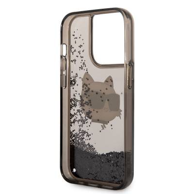 Apple iPhone 14 Pro Case Karl Lagerfeld Liquid Glittery Choupette Head Design Cover - 2