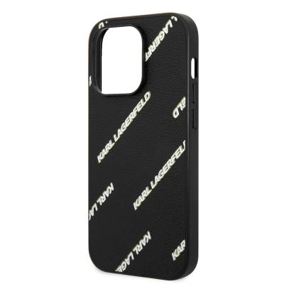 Apple iPhone 14 Pro Case Karl Lagerfeld PU Faux Leather Logo Design Cover - 7