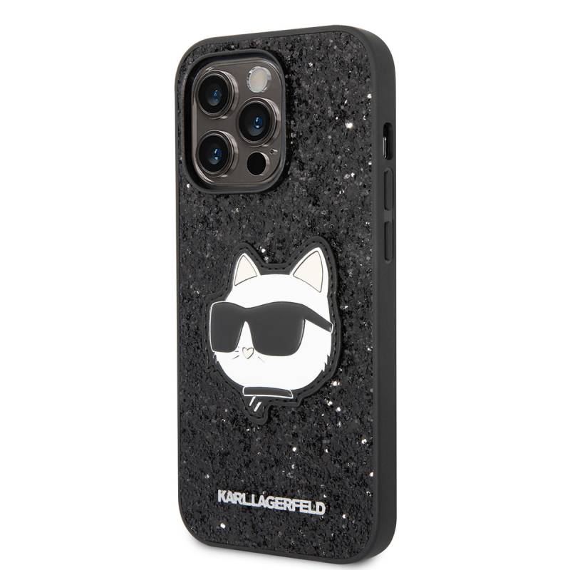 Apple iPhone 14 Pro Case Karl Lagerfeld Shiny Stone Choupette Design Cover - 2