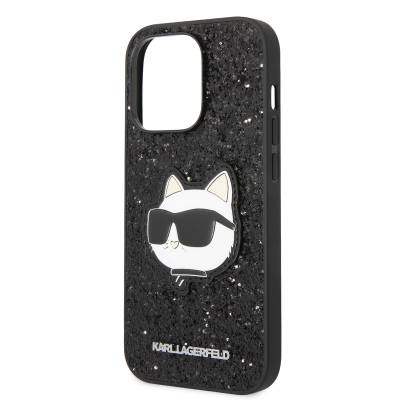 Apple iPhone 14 Pro Case Karl Lagerfeld Shiny Stone Choupette Design Cover - 4