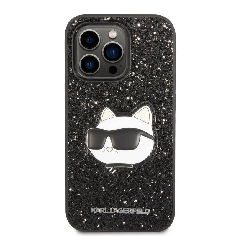 Apple iPhone 14 Pro Case Karl Lagerfeld Shiny Stone Choupette Design Cover - 7