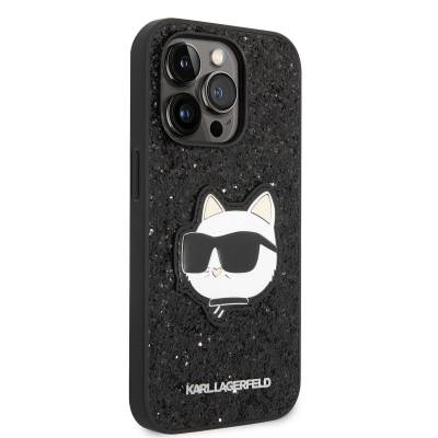 Apple iPhone 14 Pro Case Karl Lagerfeld Shiny Stone Choupette Design Cover - 8