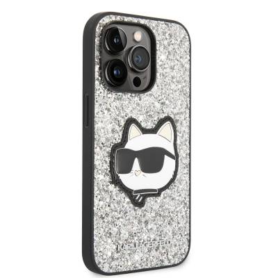 Apple iPhone 14 Pro Case Karl Lagerfeld Shiny Stone Choupette Design Cover - 9