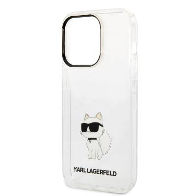 Apple iPhone 14 Pro Case Karl Lagerfeld Transparent Choupette Design Cover - 6