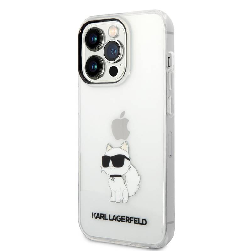 Apple iPhone 14 Pro Case Karl Lagerfeld Transparent Choupette Design Cover - 7