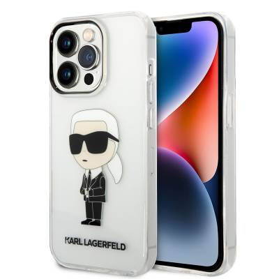 Apple iPhone 14 Pro Case Karl Lagerfeld Transparent Iconic Karl Design Cover - 1