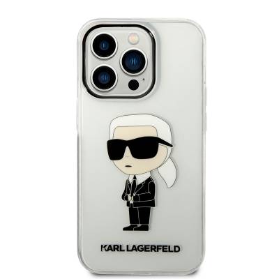 Apple iPhone 14 Pro Case Karl Lagerfeld Transparent Iconic Karl Design Cover - 3