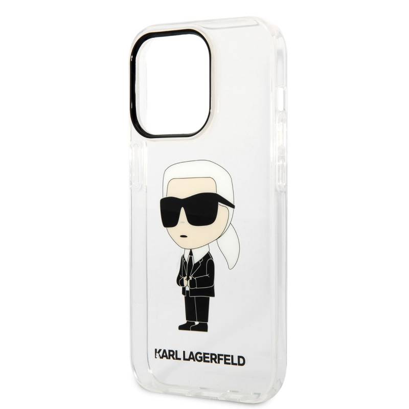 Apple iPhone 14 Pro Case Karl Lagerfeld Transparent Iconic Karl Design Cover - 6