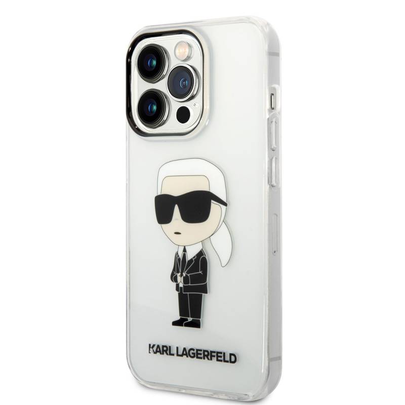 Apple iPhone 14 Pro Case Karl Lagerfeld Transparent Iconic Karl Design Cover - 7