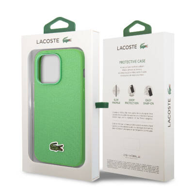 Apple iPhone 14 Pro Case Lacoste Original Licensed PU Pique Pattern Back Cover with Iconic Crocodile Woven Logo - 16