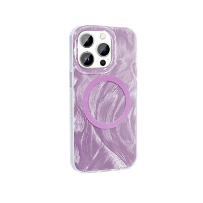 Apple iPhone 14 Pro Case Magsafe Charging Featured Brush Paint Patterned Zore Palette Cover - 7