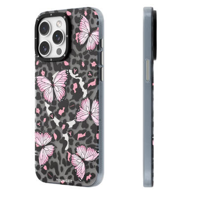 Apple iPhone 14 Pro Case Magsafe Charging Featured Butterfly Pattern Youngkit Shadow Dance Series Cover - 4