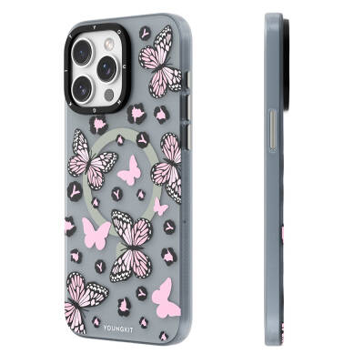 Apple iPhone 14 Pro Case Magsafe Charging Featured Butterfly Pattern Youngkit Shadow Dance Series Cover - 2