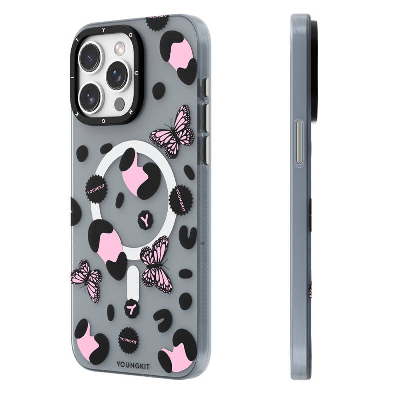 Apple iPhone 14 Pro Case Magsafe Charging Featured Butterfly Pattern Youngkit Shadow Dance Series Cover - 3