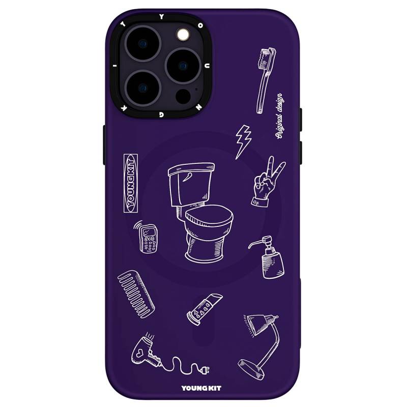 Apple iPhone 14 Pro Case Magsafe Charging Featured Patterned Youngkit Plaything Series Cover - 10