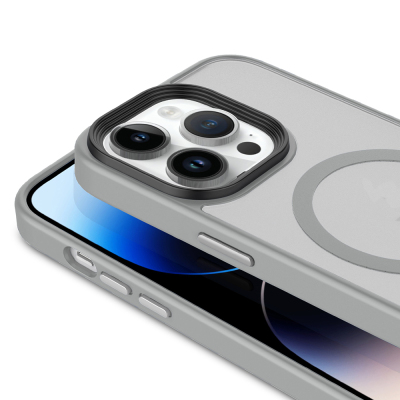 Apple iPhone 14 Pro Case Matte Back Surface Zore Flet Magsafe Cover with Wireless Charging - 6