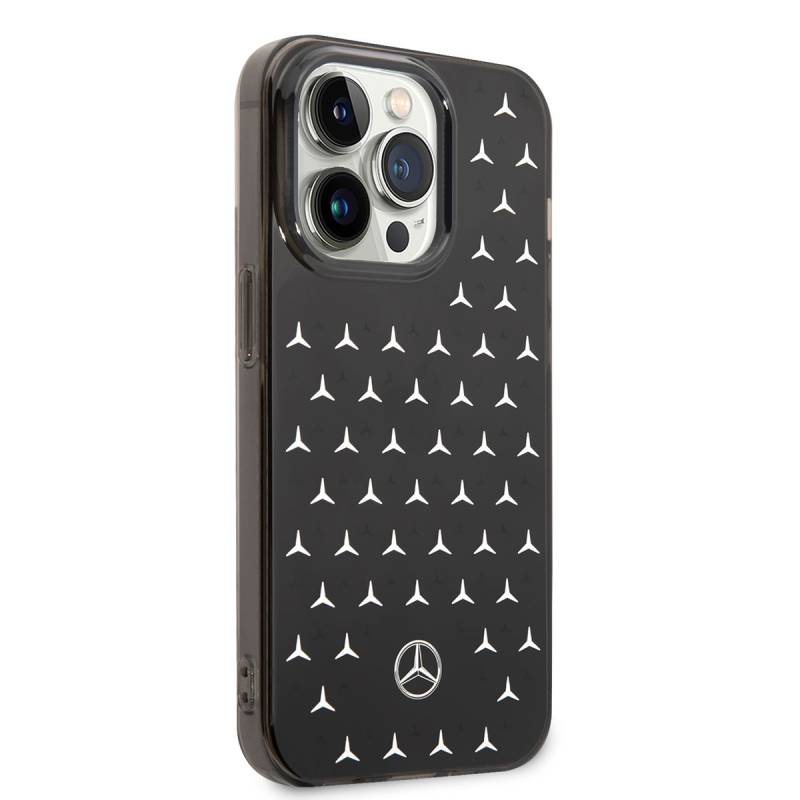 Apple iPhone 14 Pro Case Mercedes Benz Double Layer Star Patterned Design Cover - 8