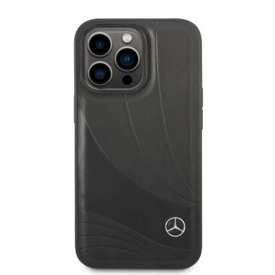 Apple iPhone 14 Pro Case Mercedes Benz Genuine Leather New Wave III Design Cover - 4