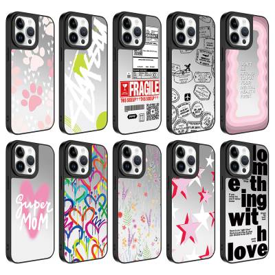 Apple iPhone 14 Pro Case Mirror Patterned Camera Protected Glossy Zore Mirror Cover - 2