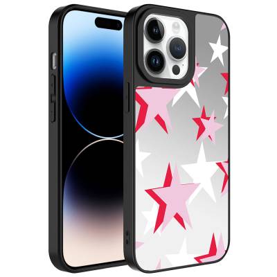 Apple iPhone 14 Pro Case Mirror Patterned Camera Protected Glossy Zore Mirror Cover - 11