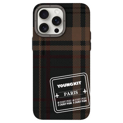 Apple iPhone 14 Pro Case Plaid Patterned Youngkit Gezhi Series Cover - 2