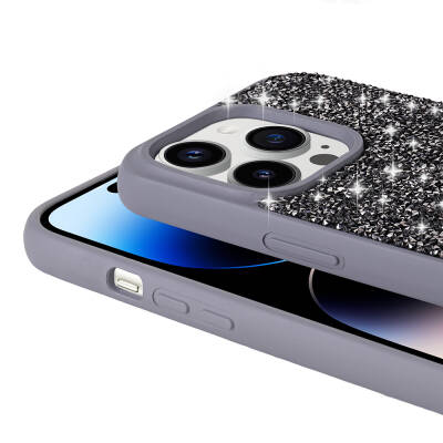 Apple iPhone 14 Pro Case Shiny Stone Design Zore Diamond Cover - 12
