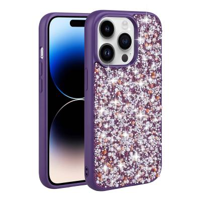 Apple iPhone 14 Pro Case Shiny Stone Design Zore Linea Cover - 3