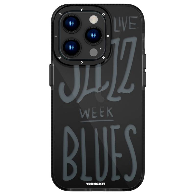 Apple iPhone 14 Pro Case Transparent Color Text Themed Design YoungKit Jazz Series Cover - 6