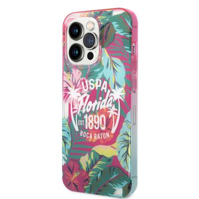 Apple iPhone 14 Pro Case U.S. POLO ASSN. Colorful Leaf Printed Design Cover - 2