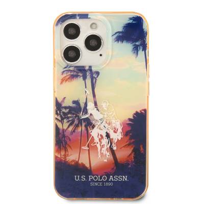 Apple iPhone 14 Pro Case U.S. POLO ASSN. Colorful Tree Printed Design Cover - 7