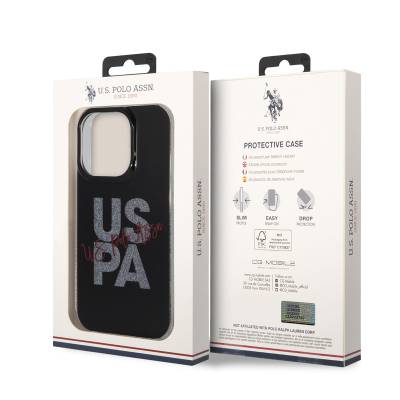 Apple iPhone 14 Pro Case U.S. POLO ASSN. Glittery Shiny Alphabet Design Cover - 3