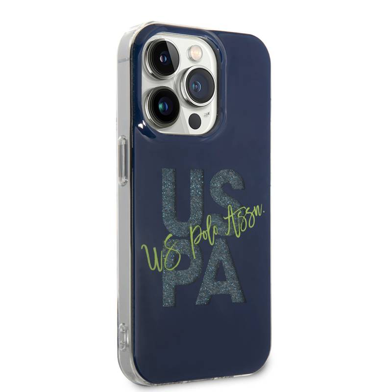 Apple iPhone 14 Pro Case U.S. POLO ASSN. Glittery Shiny Alphabet Design Cover - 10