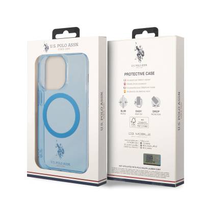 Apple iPhone 14 Pro Case U.S. POLO ASSN. Magsafe Transparent Design Cover with Charging Feature - 7