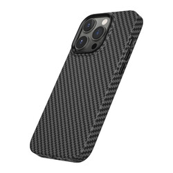 Apple iPhone 14 Pro Case Wiwu Carbon Fiber Look Magsafe Wireless Charge Featured Kabon Cover - 9