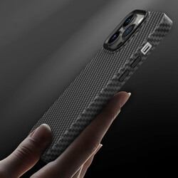 Apple iPhone 14 Pro Case Wiwu Carbon Fiber Look Magsafe Wireless Charge Featured Kabon Cover - 15