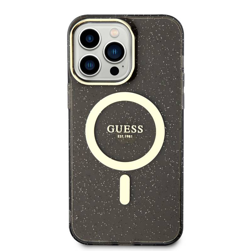 Apple iPhone 14 Pro Kılıf GUESS Magsafe Şarj Özellikli Glitter Kapak - 3