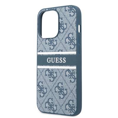 Apple iPhone 14 Pro Kılıf GUESS PU Deri Çizgili Logo Dizaynlı Kapak - 3