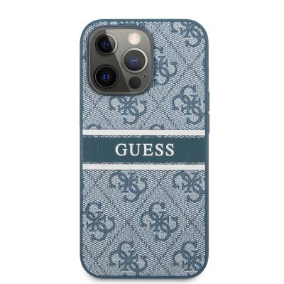 Apple iPhone 14 Pro Kılıf GUESS PU Deri Çizgili Logo Dizaynlı Kapak - 6