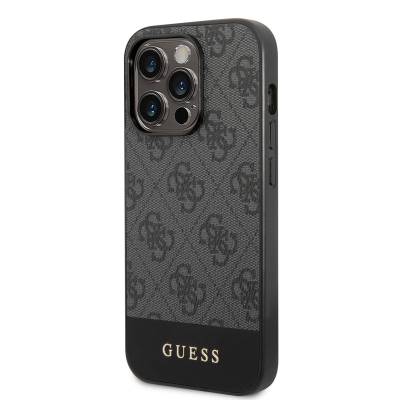 Apple iPhone 14 Pro Kılıf GUESS PU Deri Şerit Logo Dizaynlı Kapak - 2