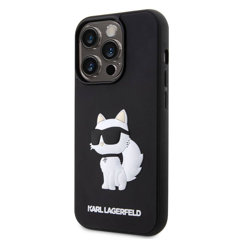 Apple iPhone 14 Pro Kılıf Karl Lagerfeld 3D Rubber Choupette Dizayn Kapak - 4